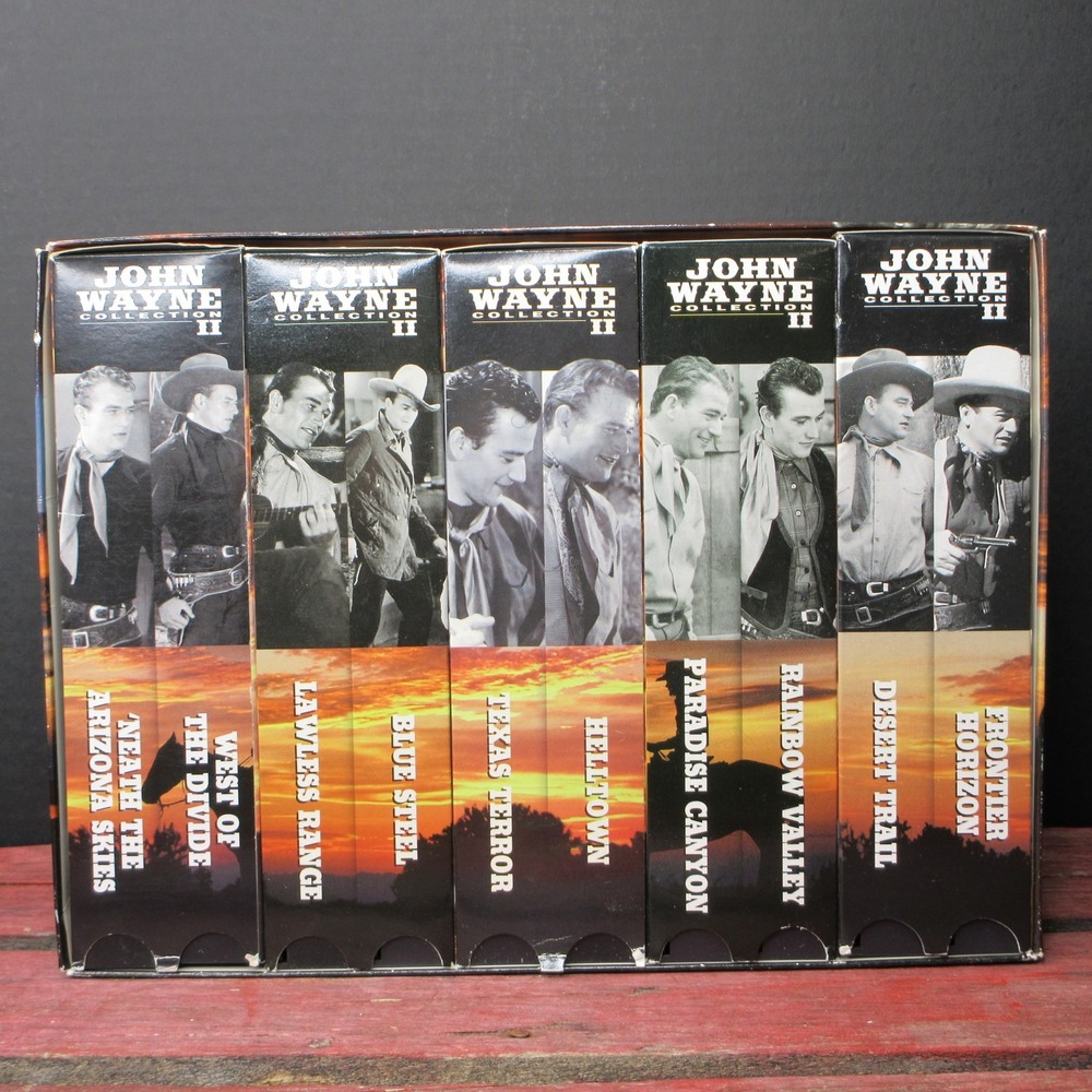 John Wayne Collection II 10 Movie VHS Box Set Westerns 'Neath‎ Arizona Skies